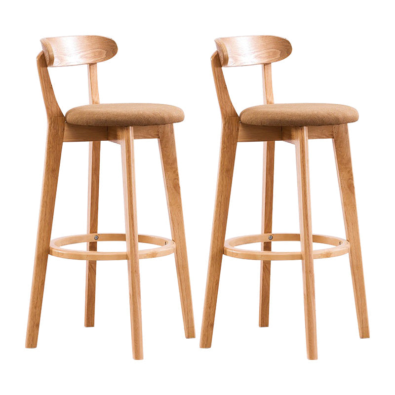 Wood Scandinavian Kitchen Dining Room Armless Stool Low Back Bar Stool Light Yellow 2 Piece Set Clearhalo 'Bar Furniture' 'Bar Stools' 'bar_stools' 'furn' 'furn_bar_stools' 'furniture_bar_stools' 'Kitchen & Dining Furniture' 'kitchen&dining_furn' 'kitchen' 'kitchen_furn' Furniture' 4679445