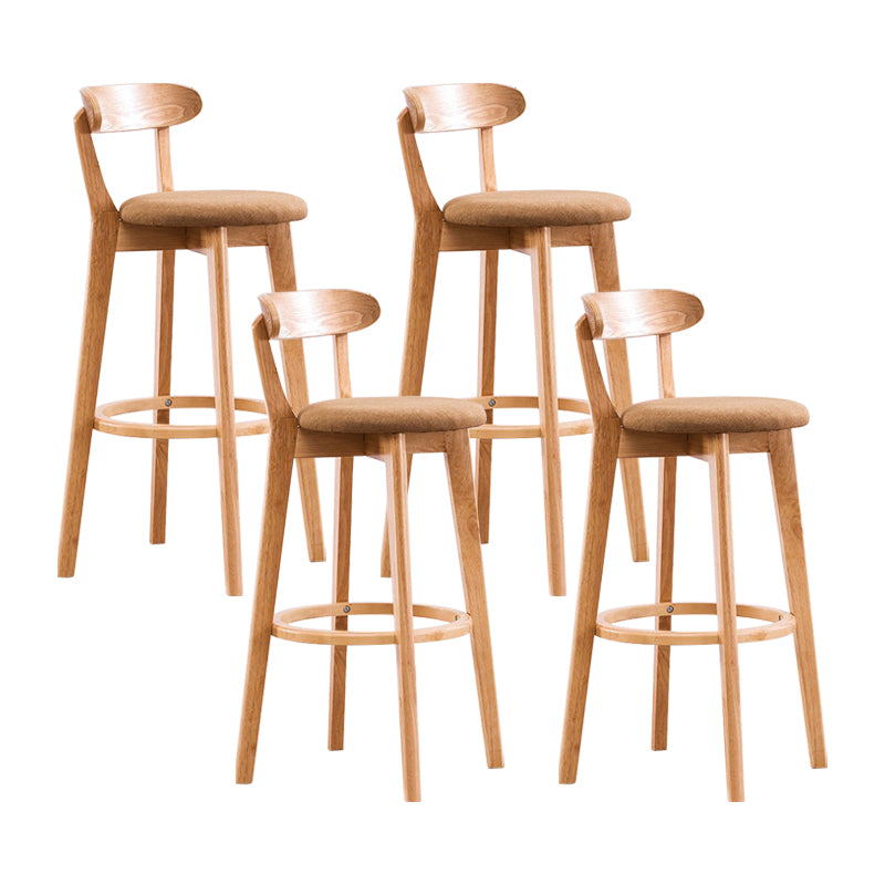 Wood Scandinavian Kitchen Dining Room Armless Stool Low Back Bar Stool Light Yellow 4 Piece Set Clearhalo 'Bar Furniture' 'Bar Stools' 'bar_stools' 'furn' 'furn_bar_stools' 'furniture_bar_stools' 'Kitchen & Dining Furniture' 'kitchen&dining_furn' 'kitchen' 'kitchen_furn' Furniture' 4679446