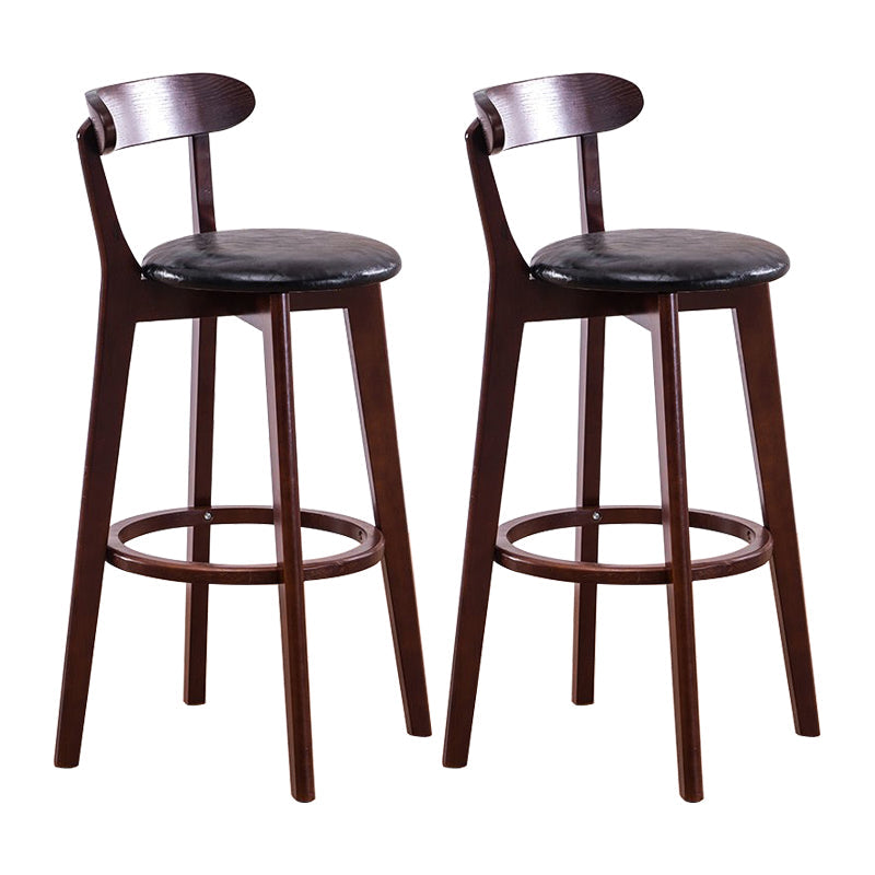 Wood Scandinavian Kitchen Dining Room Armless Stool Low Back Bar Stool Black 2 Piece Set Clearhalo 'Bar Furniture' 'Bar Stools' 'bar_stools' 'furn' 'furn_bar_stools' 'furniture_bar_stools' 'Kitchen & Dining Furniture' 'kitchen&dining_furn' 'kitchen' 'kitchen_furn' Furniture' 4679451