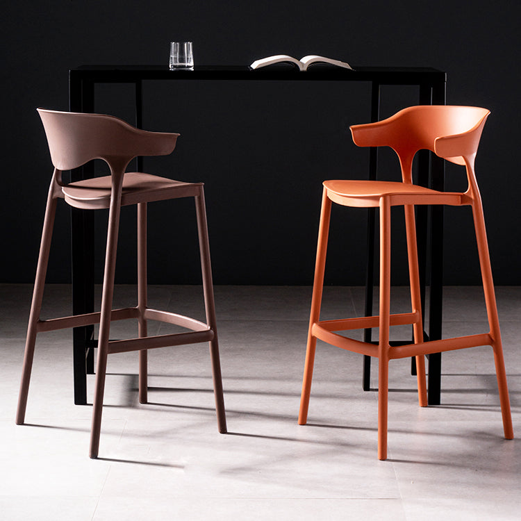 30 inch Plastic Scandinavian Armless Stool Low Back Bar Stool for Kitchen Clearhalo 'Bar Furniture' 'Bar Stools' 'bar_stools' 'furn' 'furn_bar_stools' 'furniture_bar_stools' 'Kitchen & Dining Furniture' 'kitchen&dining_furn' 'kitchen' 'kitchen_furn' Furniture' 4679476