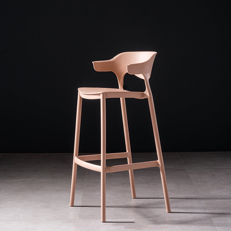 30 inch Plastic Scandinavian Armless Stool Low Back Bar Stool for Kitchen Pink 1 Piece Clearhalo 'Bar Furniture' 'Bar Stools' 'bar_stools' 'furn' 'furn_bar_stools' 'furniture_bar_stools' 'Kitchen & Dining Furniture' 'kitchen&dining_furn' 'kitchen' 'kitchen_furn' Furniture' 4679477