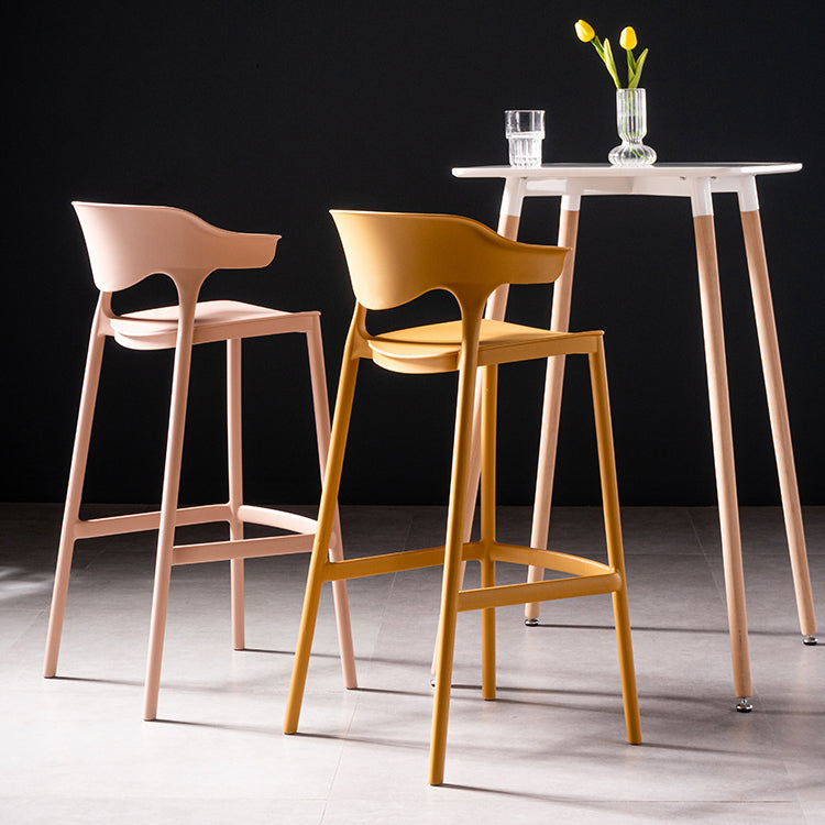 30 inch Plastic Scandinavian Armless Stool Low Back Bar Stool for Kitchen Clearhalo 'Bar Furniture' 'Bar Stools' 'bar_stools' 'furn' 'furn_bar_stools' 'furniture_bar_stools' 'Kitchen & Dining Furniture' 'kitchen&dining_furn' 'kitchen' 'kitchen_furn' Furniture' 4679482