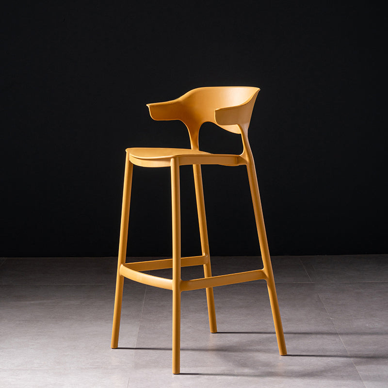 30 inch Plastic Scandinavian Armless Stool Low Back Bar Stool for Kitchen Yellow 1 Piece Clearhalo 'Bar Furniture' 'Bar Stools' 'bar_stools' 'furn' 'furn_bar_stools' 'furniture_bar_stools' 'Kitchen & Dining Furniture' 'kitchen&dining_furn' 'kitchen' 'kitchen_furn' Furniture' 4679483