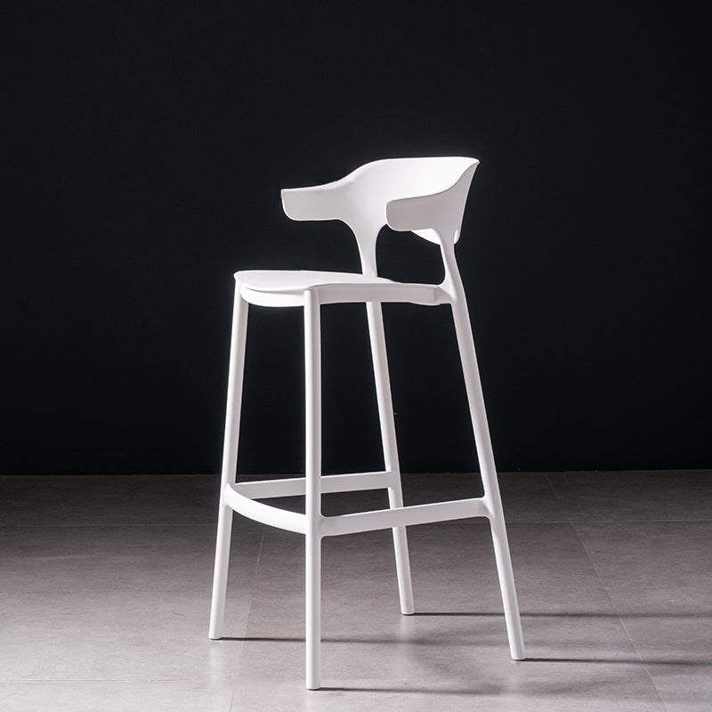 30 inch Plastic Scandinavian Armless Stool Low Back Bar Stool for Kitchen White 1 Piece Clearhalo 'Bar Furniture' 'Bar Stools' 'bar_stools' 'furn' 'furn_bar_stools' 'furniture_bar_stools' 'Kitchen & Dining Furniture' 'kitchen&dining_furn' 'kitchen' 'kitchen_furn' Furniture' 4679488