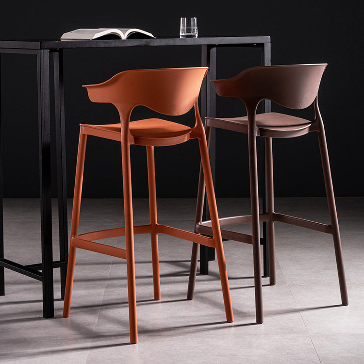 30 inch Plastic Scandinavian Armless Stool Low Back Bar Stool for Kitchen Clearhalo 'Bar Furniture' 'Bar Stools' 'bar_stools' 'furn' 'furn_bar_stools' 'furniture_bar_stools' 'Kitchen & Dining Furniture' 'kitchen&dining_furn' 'kitchen' 'kitchen_furn' Furniture' 4679496