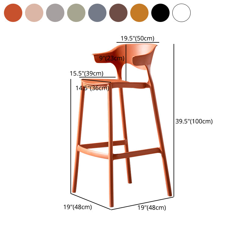 30 inch Plastic Scandinavian Armless Stool Low Back Bar Stool for Kitchen Clearhalo 'Bar Furniture' 'Bar Stools' 'bar_stools' 'furn' 'furn_bar_stools' 'furniture_bar_stools' 'Kitchen & Dining Furniture' 'kitchen&dining_furn' 'kitchen' 'kitchen_furn' Furniture' 4679499