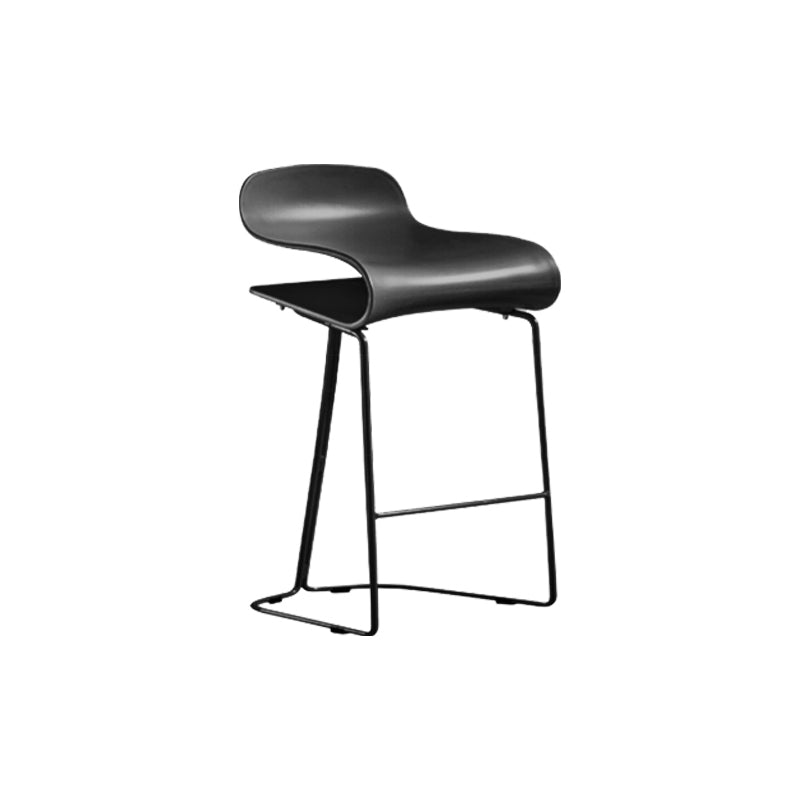 PP Bucket Counter Stools for Home Modern Design Armless Stools with Metal Base Black 1 Piece Short Stool(22"H) Clearhalo 'Bar Furniture' 'Bar Stools' 'bar_stools' 'furn' 'furn_bar_stools' 'furniture_bar_stools' 'Kitchen & Dining Furniture' 'kitchen&dining_furn' 'kitchen' 'kitchen_furn' Furniture' 4679512