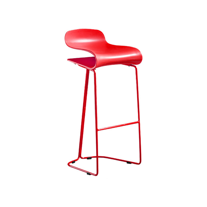 PP Bucket Counter Stools for Home Modern Design Armless Stools with Metal Base Red 1 Piece Clearhalo 'Bar Furniture' 'Bar Stools' 'bar_stools' 'furn' 'furn_bar_stools' 'furniture_bar_stools' 'Kitchen & Dining Furniture' 'kitchen&dining_furn' 'kitchen' 'kitchen_furn' Furniture' 4679514