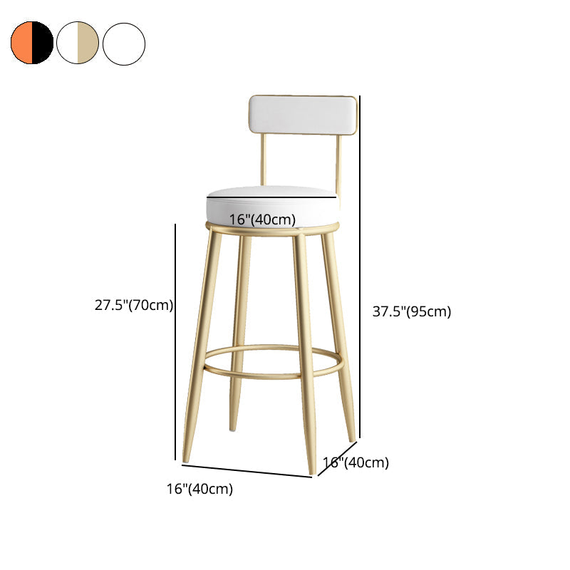 Scandinavian Upholstered Stools for Home Armless Low Back Stools with 4 Metal Legs Clearhalo 'Bar Furniture' 'Bar Stools' 'bar_stools' 'furn' 'furn_bar_stools' 'furniture_bar_stools' 'Kitchen & Dining Furniture' 'kitchen&dining_furn' 'kitchen' 'kitchen_furn' Furniture' 4679538