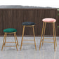 Scandinavian Upholstered Fabric Stools for Home Armless Backless Stools with 4 Gold Legs Clearhalo 'Bar Furniture' 'Bar Stools' 'bar_stools' 'furn' 'furn_bar_stools' 'furniture_bar_stools' 'Kitchen & Dining Furniture' 'kitchen&dining_furn' 'kitchen' 'kitchen_furn' Furniture' 4679603