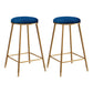 Scandinavian Upholstered Fabric Stools for Home Armless Backless Stools with 4 Gold Legs Blue 2 Piece Set Counter Stool(26"H) Clearhalo 'Bar Furniture' 'Bar Stools' 'bar_stools' 'furn' 'furn_bar_stools' 'furniture_bar_stools' 'Kitchen & Dining Furniture' 'kitchen&dining_furn' 'kitchen' 'kitchen_furn' Furniture' 4679604