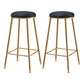 Scandinavian Upholstered Fabric Stools for Home Armless Backless Stools with 4 Gold Legs Black 2 Piece Set Bar Stool(30"H) Clearhalo 'Bar Furniture' 'Bar Stools' 'bar_stools' 'furn' 'furn_bar_stools' 'furniture_bar_stools' 'Kitchen & Dining Furniture' 'kitchen&dining_furn' 'kitchen' 'kitchen_furn' Furniture' 4679610