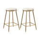 Scandinavian Upholstered Fabric Stools for Home Armless Backless Stools with 4 Gold Legs White 2 Piece Set Counter Stool(26"H) Clearhalo 'Bar Furniture' 'Bar Stools' 'bar_stools' 'furn' 'furn_bar_stools' 'furniture_bar_stools' 'Kitchen & Dining Furniture' 'kitchen&dining_furn' 'kitchen' 'kitchen_furn' Furniture' 4679617