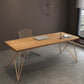 Rectangle Luxury Dining Table Wood Color Fixed Table of Solid Wood with 4 Legs 47.2"L x 23.6"W x 29.5"H Without Chairs Clearhalo ' dining_table' 'Dining Tables & Seating' 'Dining Tables' 'furn' 'furn_dining_table' 'Furniture' 'furniture_dining_table' 'Kitchen & Dining Furniture' 'kitchen&dining_furn' 'kitchen' 'kitchen_dining_table' 4679973