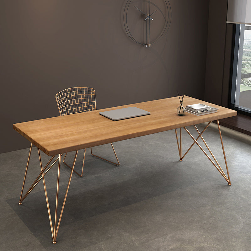 Rectangle Luxury Dining Table Wood Color Fixed Table of Solid Wood with 4 Legs 47.2"L x 23.6"W x 29.5"H Without Chairs Clearhalo ' dining_table' 'Dining Tables & Seating' 'Dining Tables' 'furn' 'furn_dining_table' 'Furniture' 'furniture_dining_table' 'Kitchen & Dining Furniture' 'kitchen&dining_furn' 'kitchen' 'kitchen_dining_table' 4679973