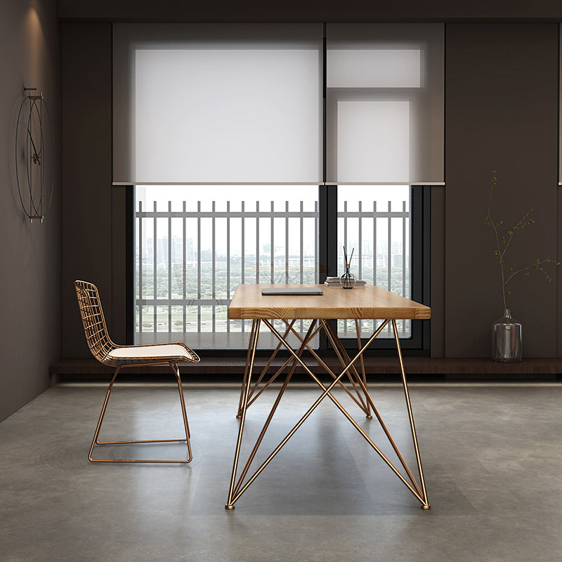Rectangle Luxury Dining Table Wood Color Fixed Table of Solid Wood with 4 Legs 39.4"L x 23.6"W x 29.5"H Without Chairs Clearhalo ' dining_table' 'Dining Tables & Seating' 'Dining Tables' 'furn' 'furn_dining_table' 'Furniture' 'furniture_dining_table' 'Kitchen & Dining Furniture' 'kitchen&dining_furn' 'kitchen' 'kitchen_dining_table' 4679974
