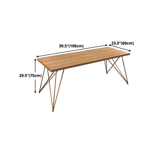 Rectangle Luxury Dining Table Wood Color Fixed Table of Solid Wood with 4 Legs Clearhalo ' dining_table' 'Dining Tables & Seating' 'Dining Tables' 'furn' 'furn_dining_table' 'Furniture' 'furniture_dining_table' 'Kitchen & Dining Furniture' 'kitchen&dining_furn' 'kitchen' 'kitchen_dining_table' 4679979