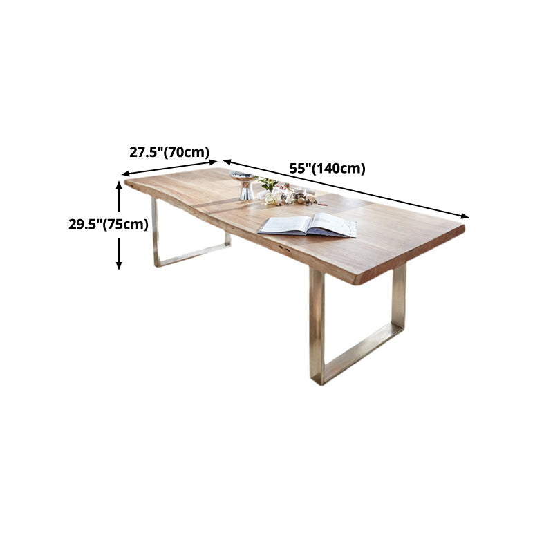 Rectangle Solid Wood Dining Table Luxury Double Pedestal Table for Dining Room Clearhalo ' dining_table' 'Dining Tables & Seating' 'Dining Tables' 'furn' 'furn_dining_table' 'Furniture' 'furniture_dining_table' 'Kitchen & Dining Furniture' 'kitchen&dining_furn' 'kitchen' 'kitchen_dining_table' 4679991