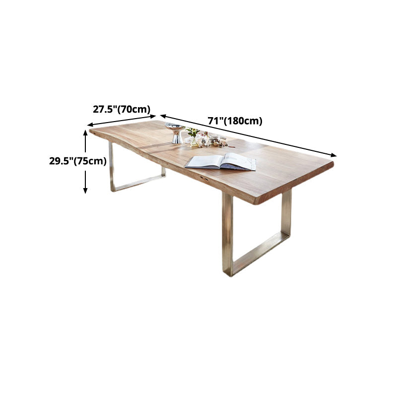 Rectangle Solid Wood Dining Table Luxury Double Pedestal Table for Dining Room Clearhalo ' dining_table' 'Dining Tables & Seating' 'Dining Tables' 'furn' 'furn_dining_table' 'Furniture' 'furniture_dining_table' 'Kitchen & Dining Furniture' 'kitchen&dining_furn' 'kitchen' 'kitchen_dining_table' 4679994