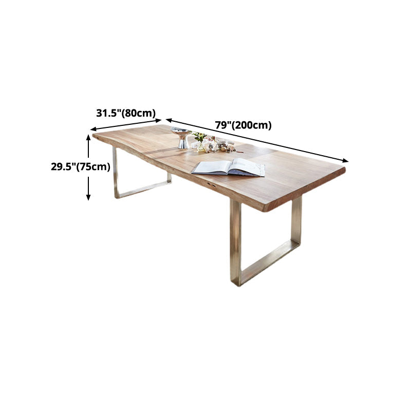 Rectangle Solid Wood Dining Table Luxury Double Pedestal Table for Dining Room Clearhalo ' dining_table' 'Dining Tables & Seating' 'Dining Tables' 'furn' 'furn_dining_table' 'Furniture' 'furniture_dining_table' 'Kitchen & Dining Furniture' 'kitchen&dining_furn' 'kitchen' 'kitchen_dining_table' 4679995
