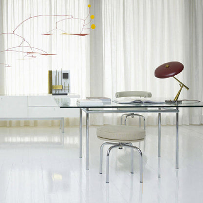 Contemporary Rectangular Dining Table Indoor Table with 4 Metal Legs Clear 47.2"L x 31.5"W x 29.5"H Without Chairs Clearhalo ' dining_table' 'Dining Tables & Seating' 'Dining Tables' 'furn' 'furn_dining_table' 'Furniture' 'furniture_dining_table' 'Kitchen & Dining Furniture' 'kitchen&dining_furn' 'kitchen' 'kitchen_dining_table' 4680017