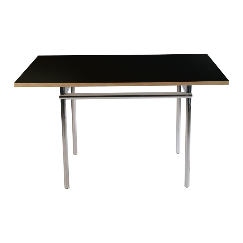 Contemporary Rectangular Dining Table Indoor Table with 4 Metal Legs Black 47.2"L x 31.5"W x 29.5"H Without Chairs Clearhalo ' dining_table' 'Dining Tables & Seating' 'Dining Tables' 'furn' 'furn_dining_table' 'Furniture' 'furniture_dining_table' 'Kitchen & Dining Furniture' 'kitchen&dining_furn' 'kitchen' 'kitchen_dining_table' 4680019