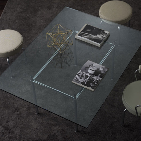 Contemporary Rectangular Dining Table Indoor Table with 4 Metal Legs Clearhalo ' dining_table' 'Dining Tables & Seating' 'Dining Tables' 'furn' 'furn_dining_table' 'Furniture' 'furniture_dining_table' 'Kitchen & Dining Furniture' 'kitchen&dining_furn' 'kitchen' 'kitchen_dining_table' 4680020