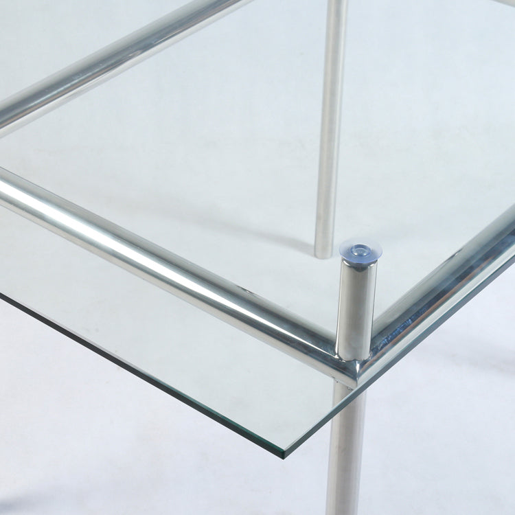 Contemporary Rectangular Dining Table Indoor Table with 4 Metal Legs Clearhalo ' dining_table' 'Dining Tables & Seating' 'Dining Tables' 'furn' 'furn_dining_table' 'Furniture' 'furniture_dining_table' 'Kitchen & Dining Furniture' 'kitchen&dining_furn' 'kitchen' 'kitchen_dining_table' 4680021