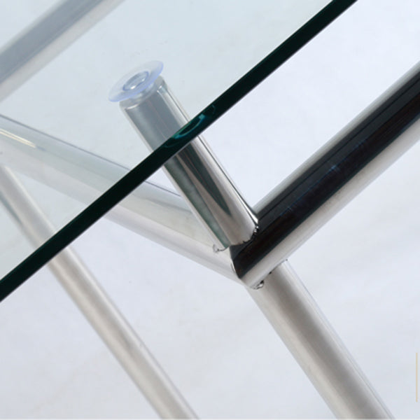 Contemporary Rectangular Dining Table Indoor Table with 4 Metal Legs Clearhalo ' dining_table' 'Dining Tables & Seating' 'Dining Tables' 'furn' 'furn_dining_table' 'Furniture' 'furniture_dining_table' 'Kitchen & Dining Furniture' 'kitchen&dining_furn' 'kitchen' 'kitchen_dining_table' 4680022