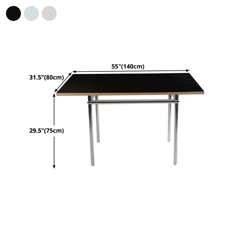Contemporary Rectangular Dining Table Indoor Table with 4 Metal Legs Clearhalo ' dining_table' 'Dining Tables & Seating' 'Dining Tables' 'furn' 'furn_dining_table' 'Furniture' 'furniture_dining_table' 'Kitchen & Dining Furniture' 'kitchen&dining_furn' 'kitchen' 'kitchen_dining_table' 4680027