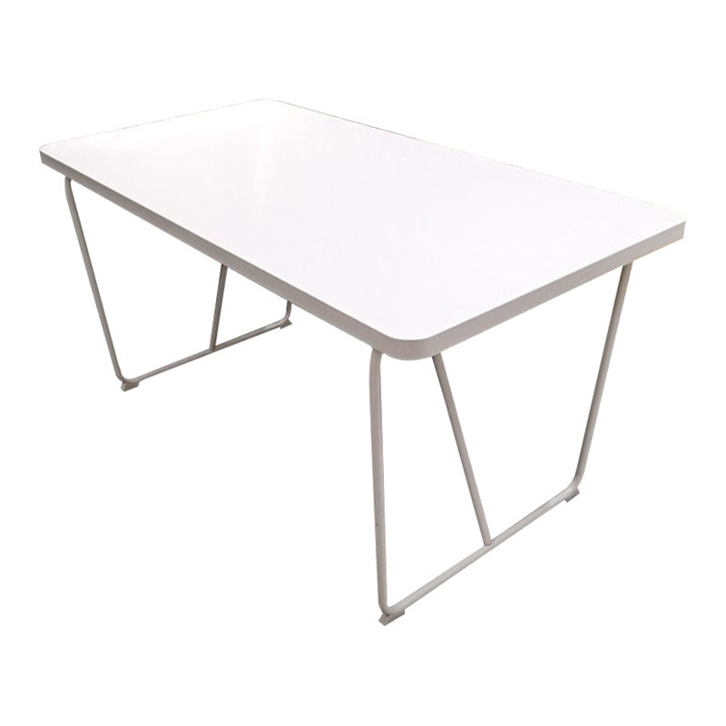 Rectangle Shape Luxury Dining Table White Sled Base Table with Solid Wood Without Chairs Clearhalo ' dining_table' 'Dining Tables & Seating' 'Dining Tables' 'furn' 'furn_dining_table' 'Furniture' 'furniture_dining_table' 'Kitchen & Dining Furniture' 'kitchen&dining_furn' 'kitchen' 'kitchen_dining_table' 4680032