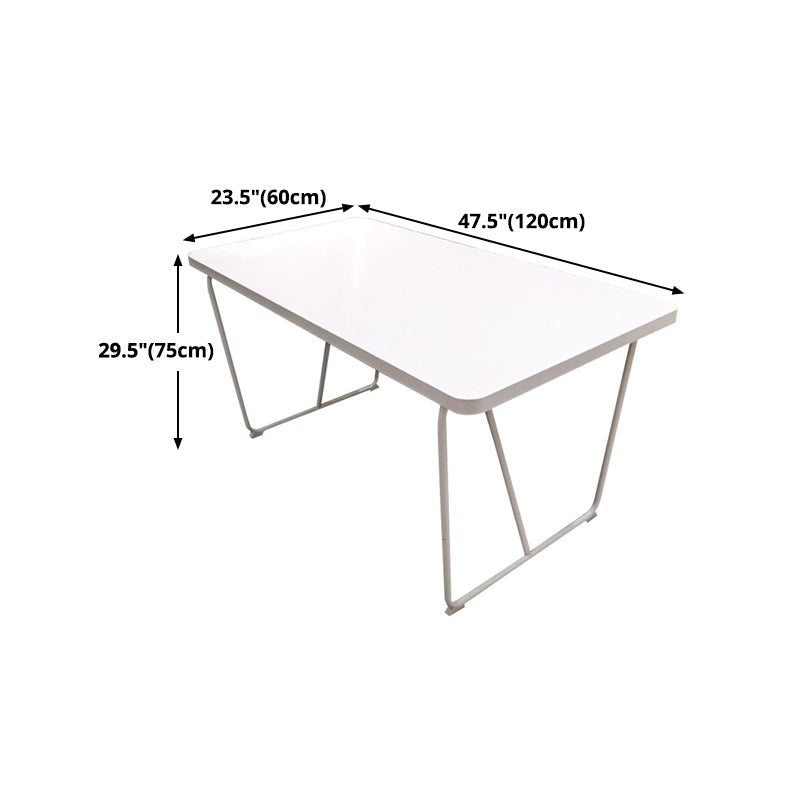 Rectangle Shape Luxury Dining Table White Sled Base Table with Solid Wood Clearhalo ' dining_table' 'Dining Tables & Seating' 'Dining Tables' 'furn' 'furn_dining_table' 'Furniture' 'furniture_dining_table' 'Kitchen & Dining Furniture' 'kitchen&dining_furn' 'kitchen' 'kitchen_dining_table' 4680033