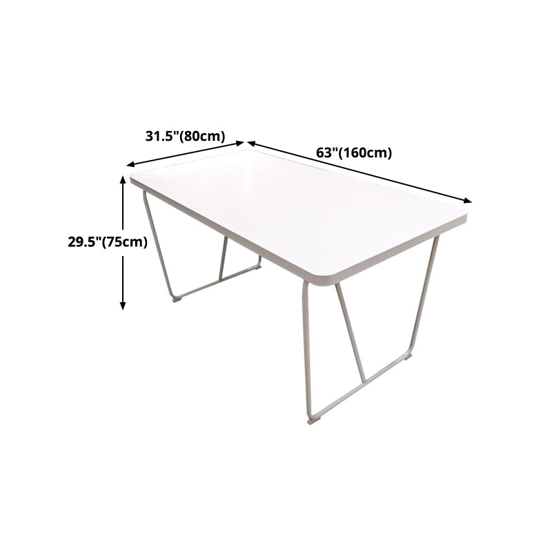 Rectangle Shape Luxury Dining Table White Sled Base Table with Solid Wood Clearhalo ' dining_table' 'Dining Tables & Seating' 'Dining Tables' 'furn' 'furn_dining_table' 'Furniture' 'furniture_dining_table' 'Kitchen & Dining Furniture' 'kitchen&dining_furn' 'kitchen' 'kitchen_dining_table' 4680036