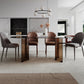 Clear Glass Contemporary Oval Table Glass Top Table with Double Pedestal Brown 59.1"L x 31.5"W x 29.5"H Without Chairs Clearhalo ' dining_table' 'Dining Tables & Seating' 'Dining Tables' 'furn' 'furn_dining_table' 'Furniture' 'furniture_dining_table' 'Kitchen & Dining Furniture' 'kitchen&dining_furn' 'kitchen' 'kitchen_dining_table' 4680040