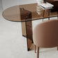 Clear Glass Contemporary Oval Table Glass Top Table with Double Pedestal Clearhalo ' dining_table' 'Dining Tables & Seating' 'Dining Tables' 'furn' 'furn_dining_table' 'Furniture' 'furniture_dining_table' 'Kitchen & Dining Furniture' 'kitchen&dining_furn' 'kitchen' 'kitchen_dining_table' 4680045
