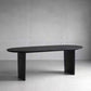 Oval Double Pedestal Modern Dining Table Black Fixed Table with Solid Wood 63"L x 31.5"W x 29.5"H Without Chairs Clearhalo ' dining_table' 'Dining Tables & Seating' 'Dining Tables' 'furn' 'furn_dining_table' 'Furniture' 'furniture_dining_table' 'Kitchen & Dining Furniture' 'kitchen&dining_furn' 'kitchen' 'kitchen_dining_table' 4680056