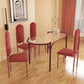 Modern Tempered Glass Dining Table for Restaurant Oval Indoor Table with 4 Legs Red 57.1"L x 29.5"W x 29.5"H Without Chairs Clearhalo ' dining_table' 'Dining Tables & Seating' 'Dining Tables' 'furn' 'furn_dining_table' 'Furniture' 'furniture_dining_table' 'Kitchen & Dining Furniture' 'kitchen&dining_furn' 'kitchen' 'kitchen_dining_table' 4680067