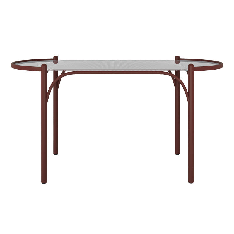 Modern Tempered Glass Dining Table for Restaurant Oval Indoor Table with 4 Legs Clearhalo ' dining_table' 'Dining Tables & Seating' 'Dining Tables' 'furn' 'furn_dining_table' 'Furniture' 'furniture_dining_table' 'Kitchen & Dining Furniture' 'kitchen&dining_furn' 'kitchen' 'kitchen_dining_table' 4680075