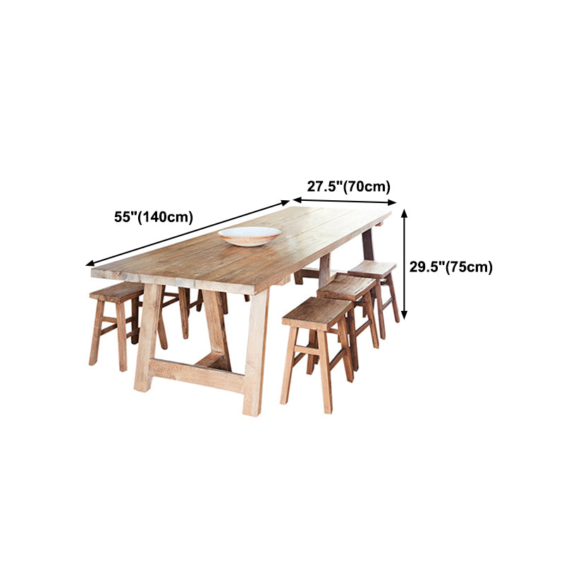Pine Wood Dining Table Modern Rectangle Table with Double Pedestal Base Clearhalo ' dining_table' 'Dining Tables & Seating' 'Dining Tables' 'furn' 'furn_dining_table' 'Furniture' 'furniture_dining_table' 'Kitchen & Dining Furniture' 'kitchen&dining_furn' 'kitchen' 'kitchen_dining_table' 4680104