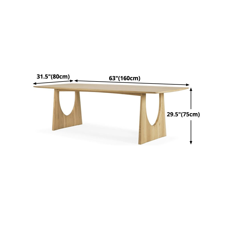 Rectangle Casual Dining Table Light Wood Color Fixed Table with Solid Wood Base Clearhalo ' dining_table' 'Dining Tables & Seating' 'Dining Tables' 'furn' 'furn_dining_table' 'Furniture' 'furniture_dining_table' 'Kitchen & Dining Furniture' 'kitchen&dining_furn' 'kitchen' 'kitchen_dining_table' 4680117