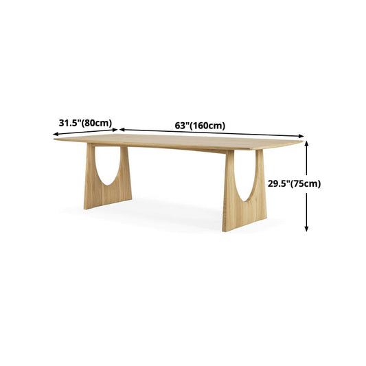 Rectangle Casual Dining Table Light Wood Color Fixed Table with Solid Wood Base Clearhalo ' dining_table' 'Dining Tables & Seating' 'Dining Tables' 'furn' 'furn_dining_table' 'Furniture' 'furniture_dining_table' 'Kitchen & Dining Furniture' 'kitchen&dining_furn' 'kitchen' 'kitchen_dining_table' 4680117