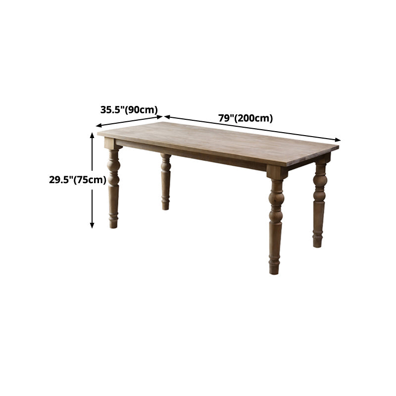 Midcentury Rectangle Dining Site Table Pine Solid Wood Furniture for Home Clearhalo ' dining_table' 'Dining Tables & Seating' 'Dining Tables' 'furn' 'furn_dining_table' 'Furniture' 'furniture_dining_table' 'Kitchen & Dining Furniture' 'kitchen&dining_furn' 'kitchen' 'kitchen_dining_table' 4680136