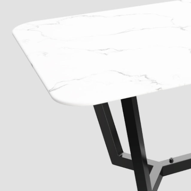 Sintered Stone Top Modern Table for Restaurant Oval Dining Table with Trestle Base Clearhalo ' dining_table' 'Dining Tables & Seating' 'Dining Tables' 'furn' 'furn_dining_table' 'Furniture' 'furniture_dining_table' 'Kitchen & Dining Furniture' 'kitchen&dining_furn' 'kitchen' 'kitchen_dining_table' 4680145