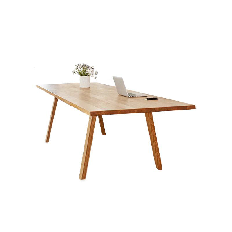 Rectangle Solid Wood Dining Table Modern Natural Tripod Base Dining Table Without Chairs Clearhalo ' dining_table' 'Dining Tables & Seating' 'Dining Tables' 'furn' 'furn_dining_table' 'Furniture' 'furniture_dining_table' 'Kitchen & Dining Furniture' 'kitchen&dining_furn' 'kitchen' 'kitchen_dining_table' 4680175