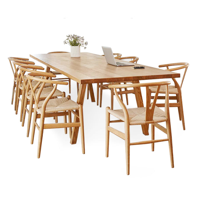 Rectangle Solid Wood Dining Table Modern Natural Tripod Base Dining Table Clearhalo ' dining_table' 'Dining Tables & Seating' 'Dining Tables' 'furn' 'furn_dining_table' 'Furniture' 'furniture_dining_table' 'Kitchen & Dining Furniture' 'kitchen&dining_furn' 'kitchen' 'kitchen_dining_table' 4680179