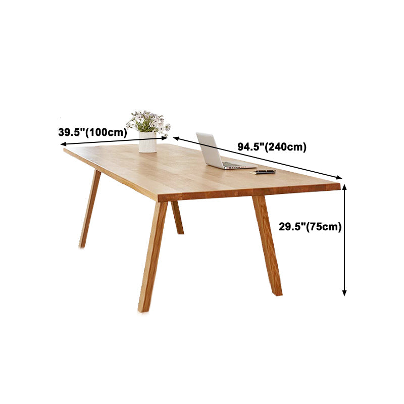 Rectangle Solid Wood Dining Table Modern Natural Tripod Base Dining Table Clearhalo ' dining_table' 'Dining Tables & Seating' 'Dining Tables' 'furn' 'furn_dining_table' 'Furniture' 'furniture_dining_table' 'Kitchen & Dining Furniture' 'kitchen&dining_furn' 'kitchen' 'kitchen_dining_table' 4680190
