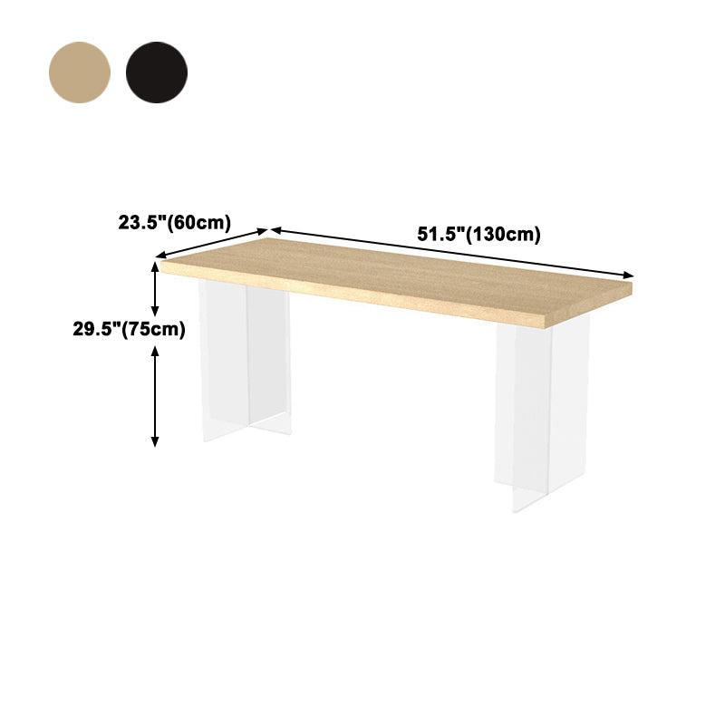 Solid Wood Dining Table Modern Rectangle Table with Double Pedestal Base Clearhalo ' dining_table' 'Dining Tables & Seating' 'Dining Tables' 'furn' 'furn_dining_table' 'Furniture' 'furniture_dining_table' 'Kitchen & Dining Furniture' 'kitchen&dining_furn' 'kitchen' 'kitchen_dining_table' 4680209