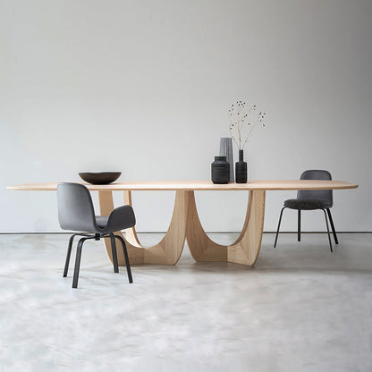 Modern Pine Wood Table for Restaurant Dining Table with Double Pedestal Base Natural 63"L x 27.6"W x 29.5"H Without Chairs Clearhalo ' dining_table' 'Dining Tables & Seating' 'Dining Tables' 'furn' 'furn_dining_table' 'Furniture' 'furniture_dining_table' 'Kitchen & Dining Furniture' 'kitchen&dining_furn' 'kitchen' 'kitchen_dining_table' 4680219