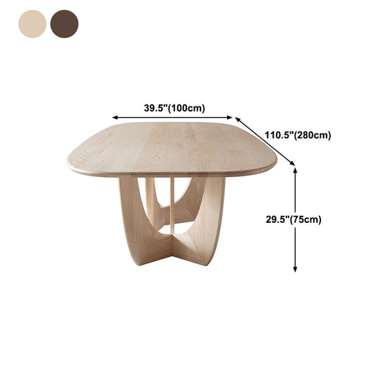 Modern Pine Wood Table for Restaurant Dining Table with Double Pedestal Base Clearhalo ' dining_table' 'Dining Tables & Seating' 'Dining Tables' 'furn' 'furn_dining_table' 'Furniture' 'furniture_dining_table' 'Kitchen & Dining Furniture' 'kitchen&dining_furn' 'kitchen' 'kitchen_dining_table' 4680233