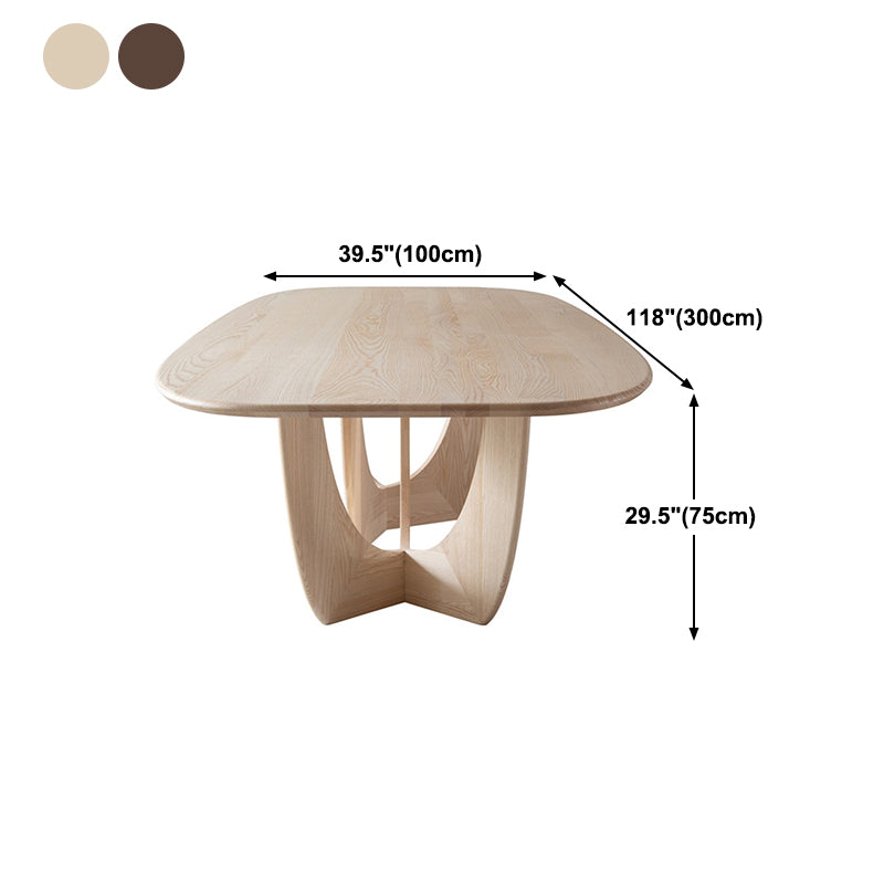 Modern Pine Wood Table for Restaurant Dining Table with Double Pedestal Base Clearhalo ' dining_table' 'Dining Tables & Seating' 'Dining Tables' 'furn' 'furn_dining_table' 'Furniture' 'furniture_dining_table' 'Kitchen & Dining Furniture' 'kitchen&dining_furn' 'kitchen' 'kitchen_dining_table' 4680234